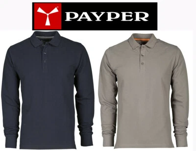 POLO da lavoro MANICA LUNGA COTONE UOMO PAYPER FLORENCE taglie forti 3xl 4xl 5xl - Immagine 1 di 2