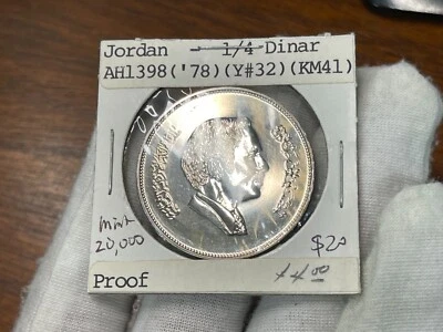 1978 Jordan 1/4 Dinar Proof Coin 20,000 Mintage High Value - Image 1 of 4