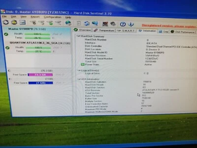 Quantum Atlas KW36JO15-03-H 36GB 80 pin SCSI 10K III 100% health Hard drive HDD - Image 1 of 4