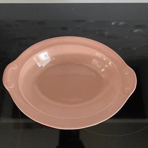 Plato vegetal melocotón rosa pastel vintage, 10" de largo, pasteles Lu Ray EE. UU. - Imagen 1 de 9