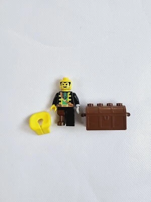 Lego Capitán Pirata con Pata de Clavija y Gancho Cofre del Tesoro y Chaleco Salvavidas Amarillo De Colección Foto 1 de 4
