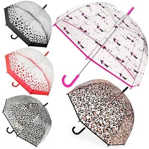 A2Z Ladies Transparent Dome Umbrella Rain and Wind Resist Outdoor Travel Brolly - Picture 1 of 10