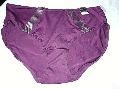 Ambrielle Women's Hi-Cut Panty Size Small/5  Pickled Beet 1 Pair Shimmer Insets - Image 1 of 2