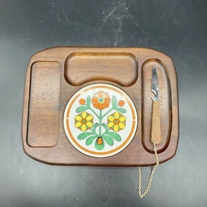 VTG Himark Japan Cheese board chareuterie with chain attached knife - Picture 1 of 7