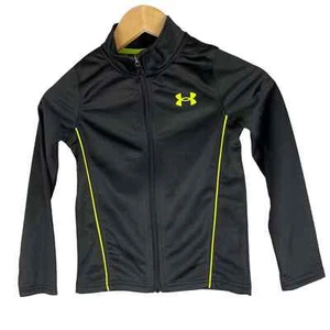 Under Armour Kids Full Zip Jacket size 6 Black with Neon Green NWT - Picture 1 of 7