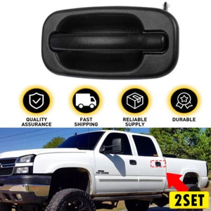 2X Rear Driver Side Exterior Door Handle For Chevrolet Silverado 1500 GMC Cadill - Picture 1 of 12