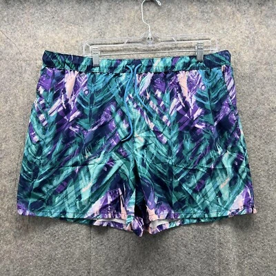 Pantalones cortos de natación geométricos de rendimiento azul púrpura XL Reel Legends para hombre Foto 1 de 4