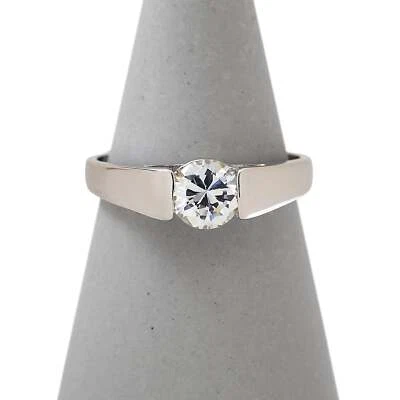 Pre-Owned 9ct White Gold Solitaire CZ Dress Ring - Image 1 of 4