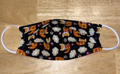 Handmade Adult Cloth Face Mask Washable Reusable Reversible Cotton pick design - Image 1 of 3