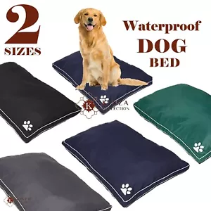 Waterproof Dog Bed Heavy Duty Cover Hardwearing Puppy Pet Cushion Mattress Tough - Picture 1 of 9