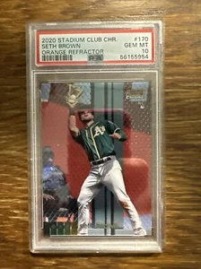 2020 Stadium Club Chrome #170 Seth Brown Orange /25 PSA 10 Rookie Card Athletics - Picture 1 of 3