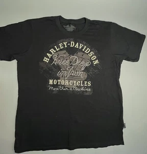 Harley Davidson USA Embroidered T-Shirt Knee Deep In Iron V-Twin Motor Men's XL - Picture 1 of 7