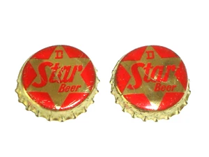 Vintage Lot of 2 Dubuque Star Beer Cork Lined Crown Bottle Caps Dubuque, Iowa - Picture 1 of 5