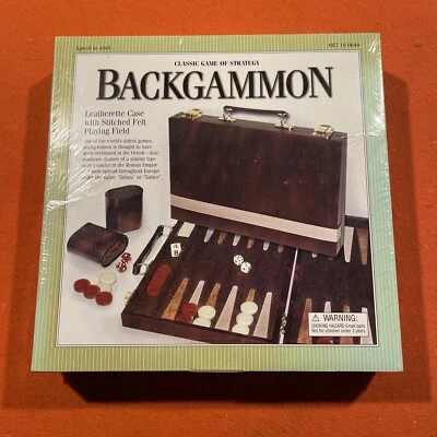 Backgammon Classic Game Of Strategy Leatherette Case (2005)- Target Brand New - Image 1 of 4