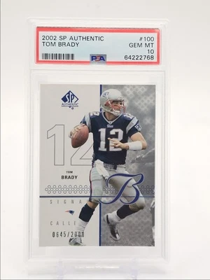TOM BRADY 2002 DECK SUPERIOR SP CHAMADORES DE SINAL AUTÊNTICOS /2000 PSA 10 Q5690 - Imagem 1 de 2