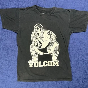 Vintage Volcom Graphic TShirt Black Tattoo Sumo Wrestler Herren Small Skate faded - Bild 1 von 5