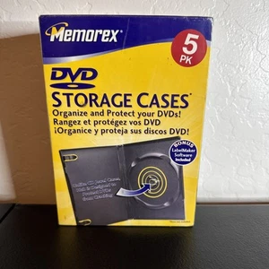 Memorex DVD Storage Cases (5-Pack) New in Package w/Labelmaker software included - Afbeelding 1 van 6