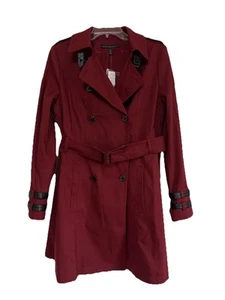 NEU WHITE HOUSE BLACK MARKET Trenchcoat Jacke Burgund Gr. M - Bild 1 von 6