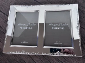 Waterford Silber Monique Lhuillier Modern Liebe Doppel Foto Einladung Rahmen 5x7 - Bild 1 von 12