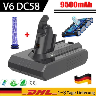 MARKENLOS 9500mAh 21.6V Akku Für Dyson V6 Ersatzakku DC58 DC61 DC62 DC59 SV03 Staubsauger