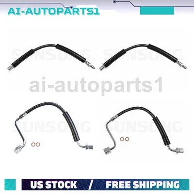 Kit de manguera hidráulica de freno delantero trasero izquierdo y derecho 4 piezas para Ford Flex 2009-2017 Foto 1 de 4