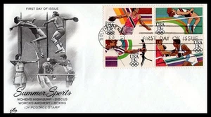 US FDC # 2048-2051 13c Summer Olympics block ArtCraft  S.Cancel 1983, 9p6632 - Picture 1 of 1