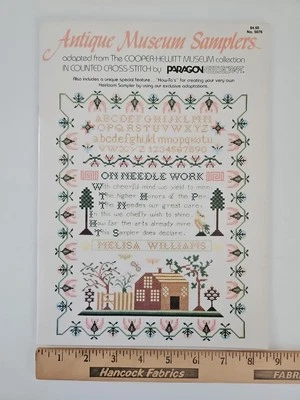 Libro de patrones de punto de cruz de museo antiguo Paragon MUESTREADORES Cooper-Hewitt Museum Foto 1 de 4