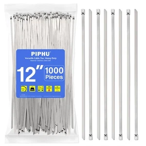 Paquete de 1000 bridas de metal con cremallera de 12 pulgadas 304 de acero inoxidable pesadas D... - Imagen 1 de 7