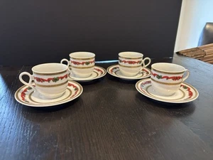 Mitterteich Christmas Demitasse Cup And Saucer Set Of 4 - Picture 1 of 10