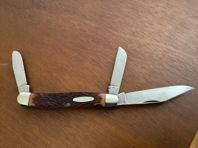 复古 Kabar USA 1100 3 刀片 Stockman 口袋刀 — 第 1/4 张图片