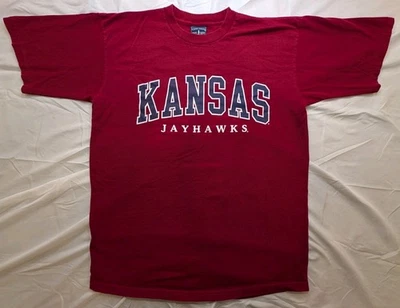 Vintage University Of Kansas Jayhawks T-shirt - Men's Large - Made In USA - KU - Image 1 of 4