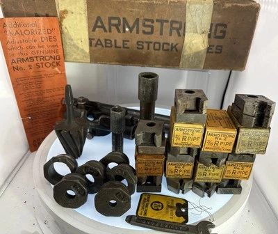 Armstrong Bridgeport Adjustable Stock Dies Pipe Threader Tool Threading, 33 SET - Image 1 of 4