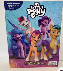 My Little Pony My Busy Books - Storybook, 10 figurines, playmat - board book NEW - Imagen 1 de 5
