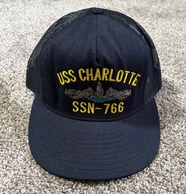 Gorra de béisbol submarina vintage USS CHARLOTTE SSN-766 GORRA, Northstar EE. UU. SnapBack Foto 1 de 4