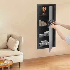 Caja fuerte de pared oculta moderna - Armario de seguridad de acero reforzado con doble cerradura - Imagen 1 de 18
