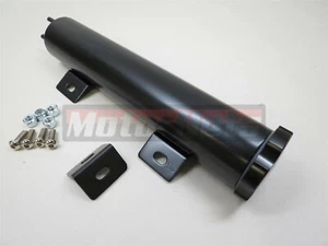 Black 2"x10" Stainless Radiator Coolant Overflow Tank 1 pint Reservoir Hot Rod - Bild 1 von 2