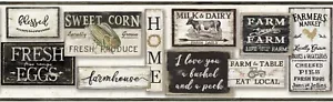 Farmhouse to Table Country Signs on Sure Strip Wallpaper Border LG1360BD - Picture 1 of 1