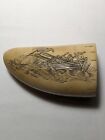 Well Crafted Vintage Scrimshaw Reproduction of Whalers Harpooning a Whale