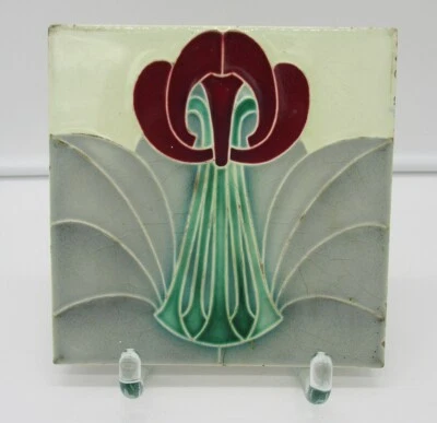alte Fliese / Jugendstil / Art Nouveau / tile / tuile / Design/Wandfliese/Kachel - Bild 1 von 4
