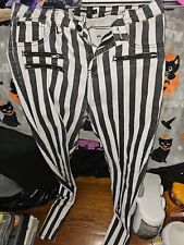 blackheart black and white striped womens jeans size 13