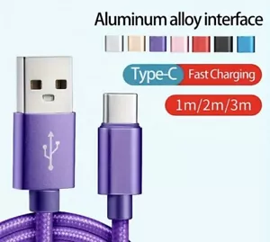USB Type C Cable For Fast And Safe ,Charging With A Length Of 1m/2m/3m - Picture 1 of 17