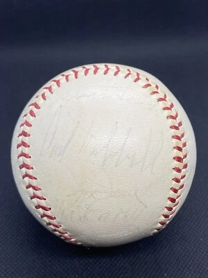 1933 NL All Star Team Reunion Signed Baseball Dizzy Dean Waner Bros Carey HOF - Image 1 of 4