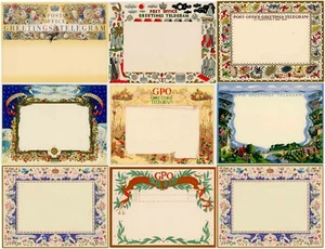 GB 1930s PICTORIAL GREETINGS TELEGRAMS UNUSED 8 DIFFERENT - Picture 1 of 20