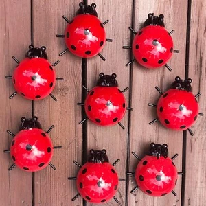 Metal Garden Decor for Outside Cute Ladybugs Yard Art Lawn Ornaments Wall Scu... - Picture 1 of 6