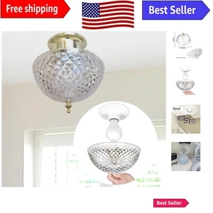 Vintage-Inspired Clip-On Ceiling Light Shade - Antique Diamond-Cut Design - Picture 1 of 9
