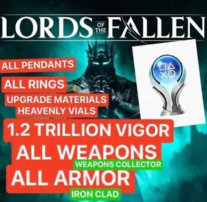 Lords of the Fallen PC XBOX PS5 ALL ARMOR WEAPONS RINGS PENDANTS trophy vigor