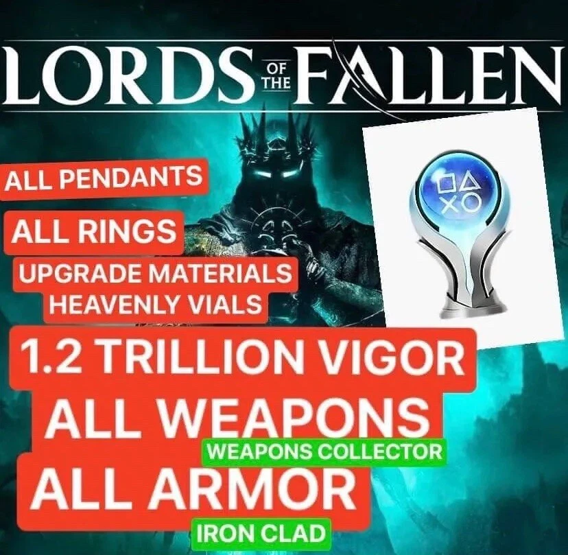 Lords of the Fallen PC XBOX PS5 ALL ARMOR WEAPONS RINGS PENDANTS trophy vigor - Image 1 of 1