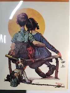 Vintage Norman Rockwell 1978 Samstagabendpost 1926 "The Little Spooners" - Bild 1 von 5