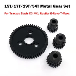 Juego de engranajes metálicos para Traxxas Slash 4X4 VXL Rustler E-Revo T-Maxx 15T/17T/19T/54T - Imagen 1 de 12