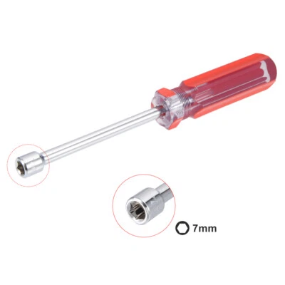 1PC 7mm Nut Driver, Red Coded Handle with 3.7 Inch Shaft - Image 1 of 4